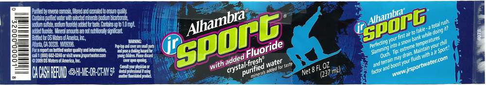 Alhambra Jr. Sport Crystal-Fresh Purified Water Label