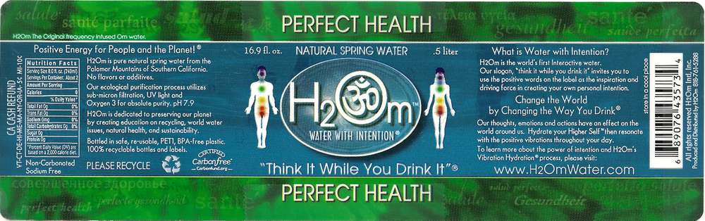 H2Om Natural Spring Water Label