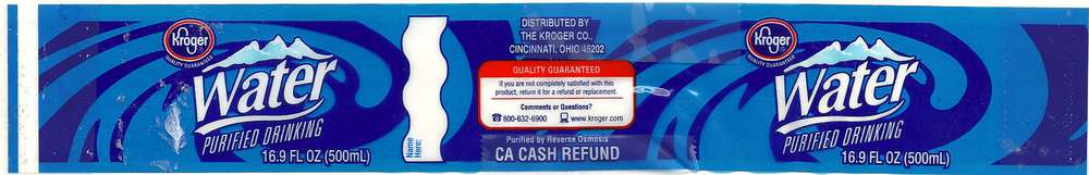 Kroger Purified Drinking Water Label