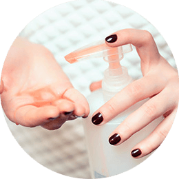 Picture of hand cleaner being dispensed