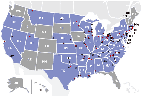 Map of U.S. showing effect of TRI rollback