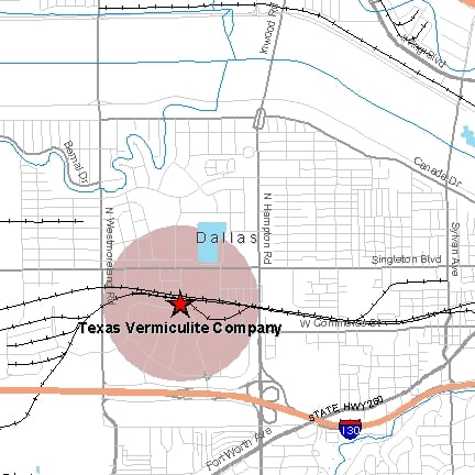 Map of Texas Vermiculite Company location