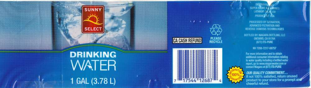 Sunny Select Drinking Water Label
