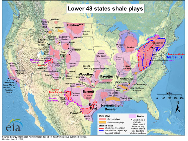 Location of oil shale in the U.S.