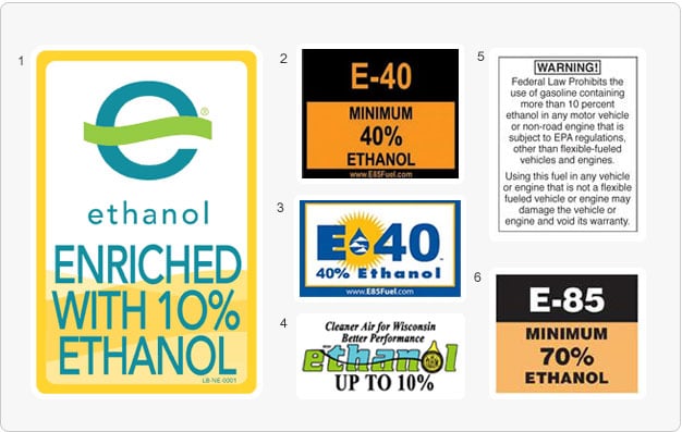 examples of voluntary warning labels for ethanol fuel