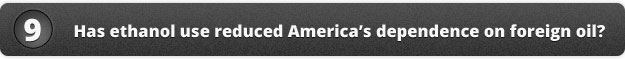 Has ethanol use reduced America's dependence on foreign oil?