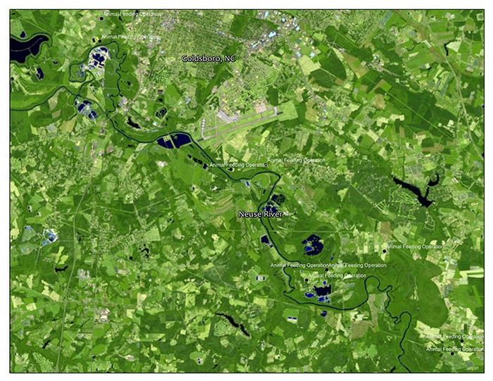 Pre flooding satellite picture