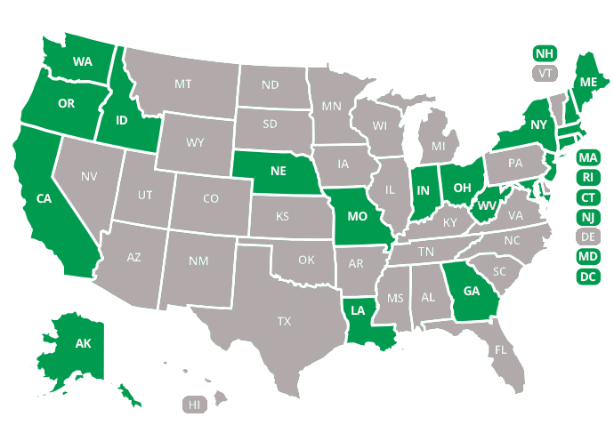 Map of States with PCB contamination