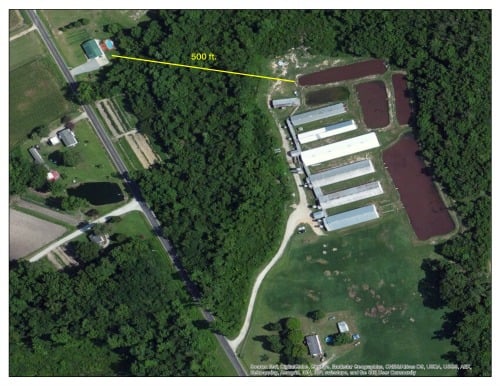 Satellite image of CAFO