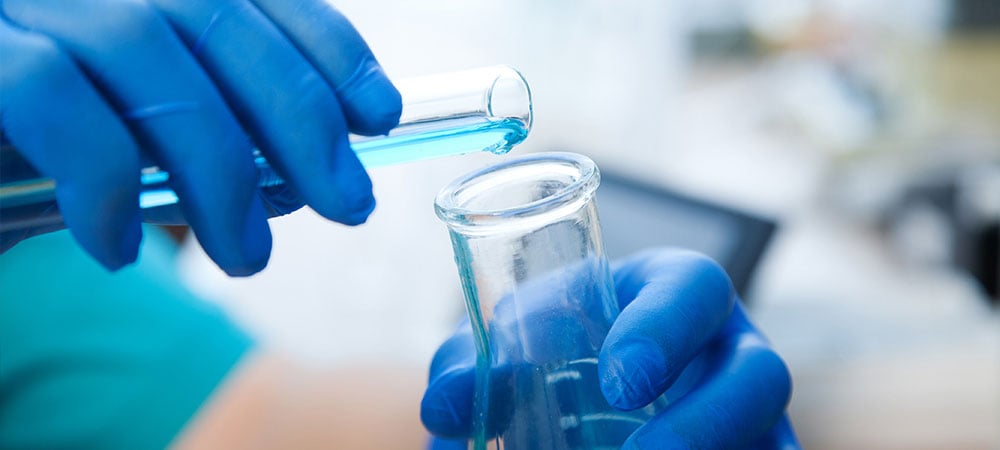 picture of test tube and beaker in laboratory