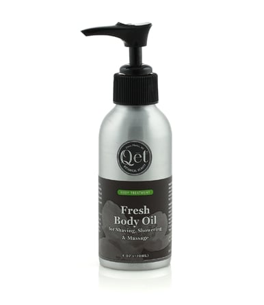 Qet Botanicals Fresh Body Oil for Shaving, Showering & Massage