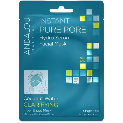 Andalou Naturals Instant Pure Pore Hydro Serum Facial Mask, Coconut Water Clarifying (2019 formulation)