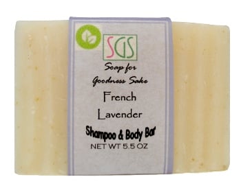 Soap for Goodness Sake Shampoo & Body Bar, French Lavender 