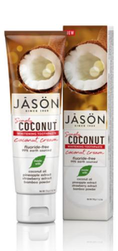 JASON Simply Coconut Whitening Toothpaste, Coconut Cream (2019 formulation)