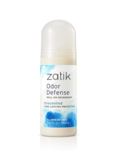 Zatik Odor Defense Roll-On Deodorant, Unscented (2018 formulation)