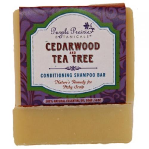 Purple Prairie Botanicals Conditioning Shampoo Bar, Cedarwood And Tea Tree  (2019 formulation)
