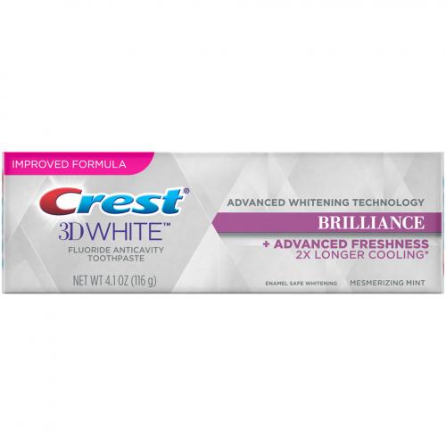 Crest 3D White Brilliance + Advanced Freshness Fluoride Anticavity Toothpaste, Mesmerizing Mint (2019 formulation)