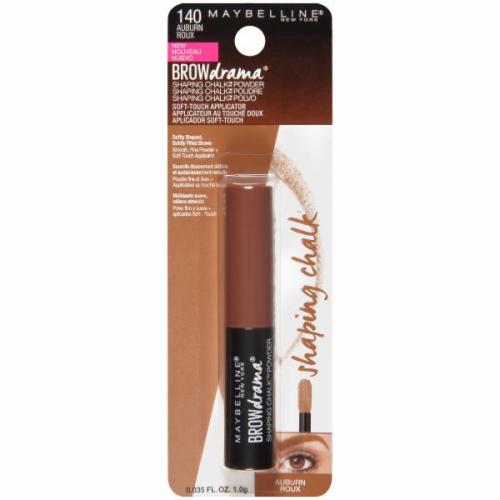 Maybelline New York Brow Drama Soft Touch Applicator Shaping Chalk Powder, 140 Auburn Roux (2018 formulation)