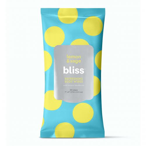 Bliss Refreshing Body Wipes With Natural Deodorant, Lemon & Sage (2019 formulation)