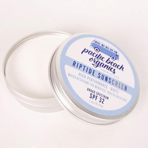 Pacific Beach Organics Riptide Sunscreen Lotion, White, SPF 32