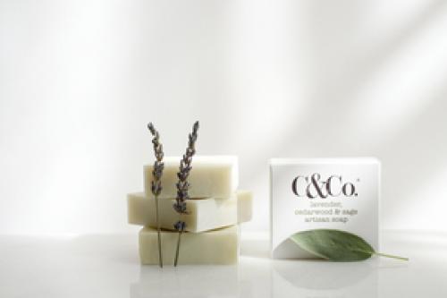 C& Co. Handcrafted Skincare Artisan Soap, LAVENDER, CEDARWOOD & SAGE